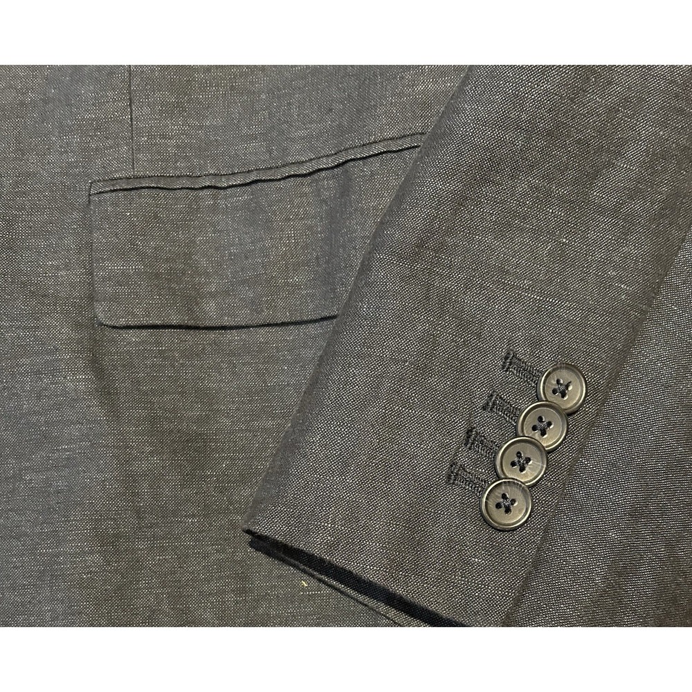 Banana Republic Blazer Linen Cotton Blend Navy Blue Jacket 42R Tailored Fit